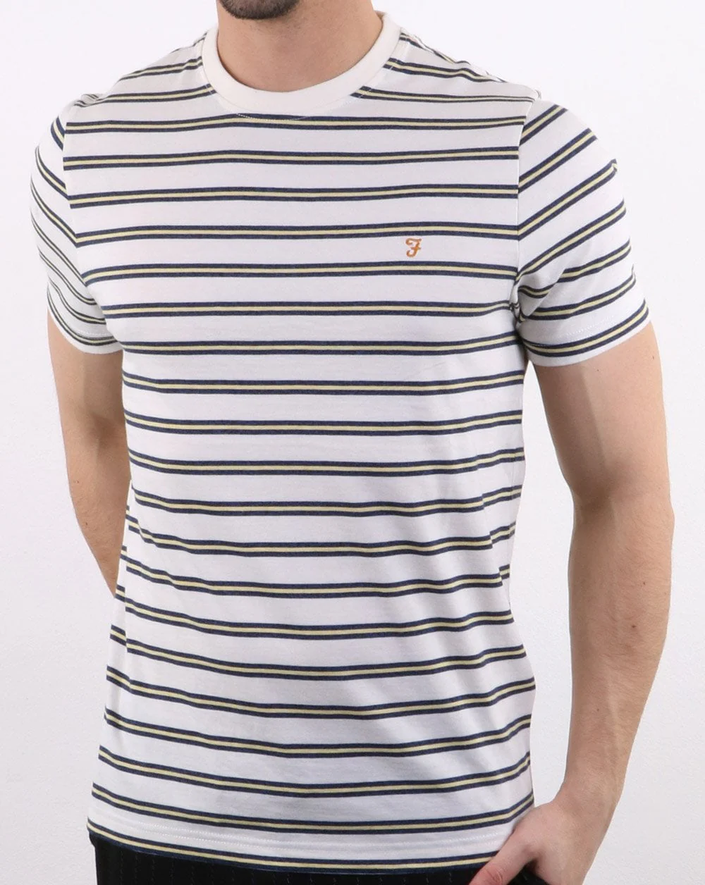 Farah House Stripe T-shirt White - Image 2