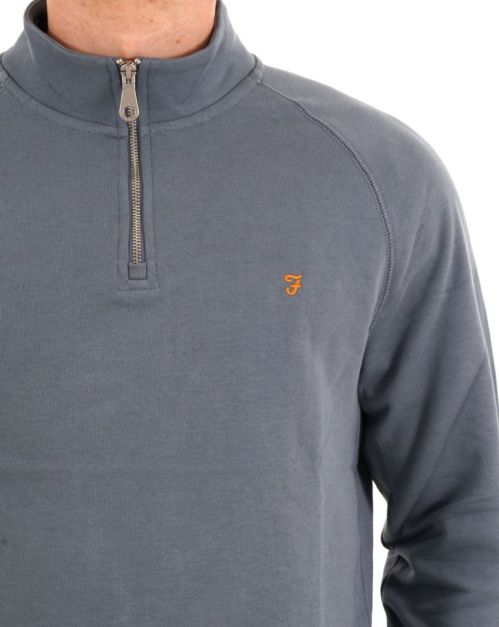 Farah Jim 1/4 Zip Sweat Chalk Blue - Image 2