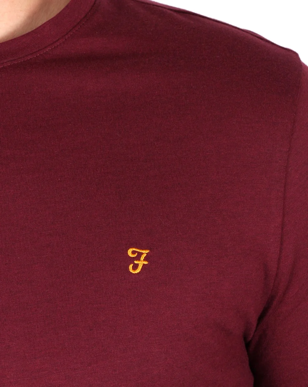 Farah Long Sleeve Denny Logo T-shirt Burgundy - Image 2
