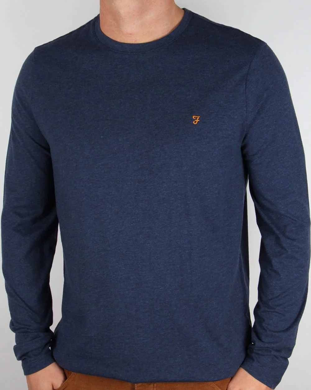 Farah Long Sleeve Denny Logo T-shirt Yale Blue