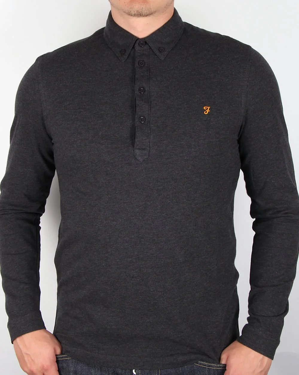 Farah Merriweather Polo Shirt Coal Grey