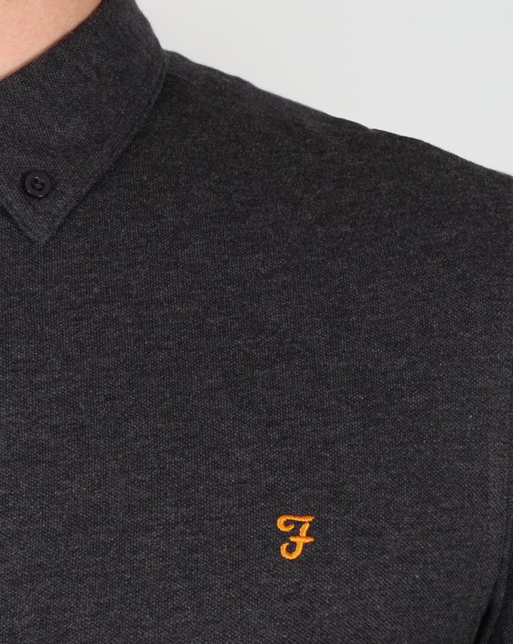 Farah Merriweather Polo Shirt Coal Grey - Image 3