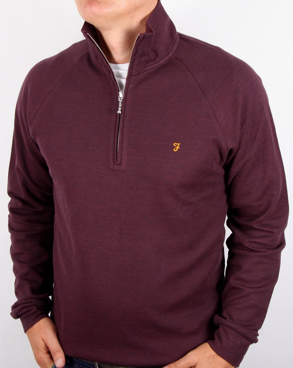 Farah QTR Zip Jumper Aged Port - Image 3