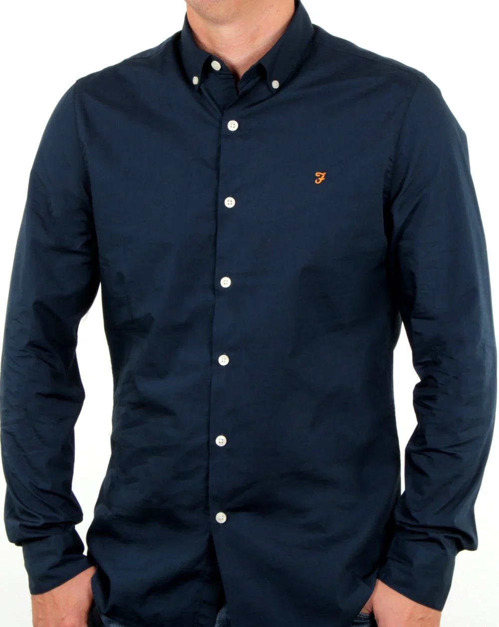 Farah Smarter Poplin Shirt True Navy - Image 4