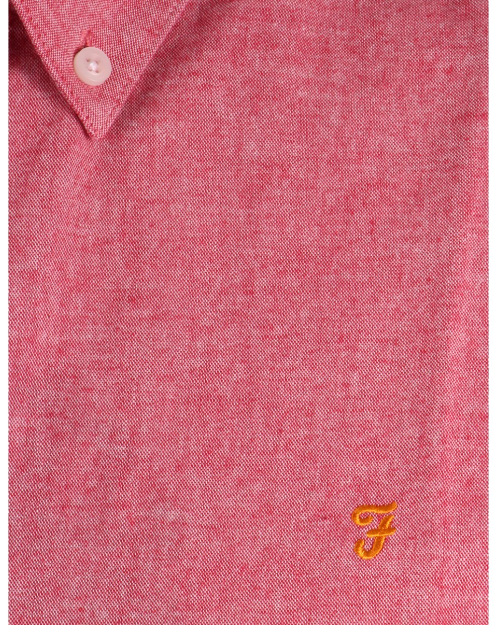 Farah Steen Short Sleeve Shirt Red Marl - Image 3