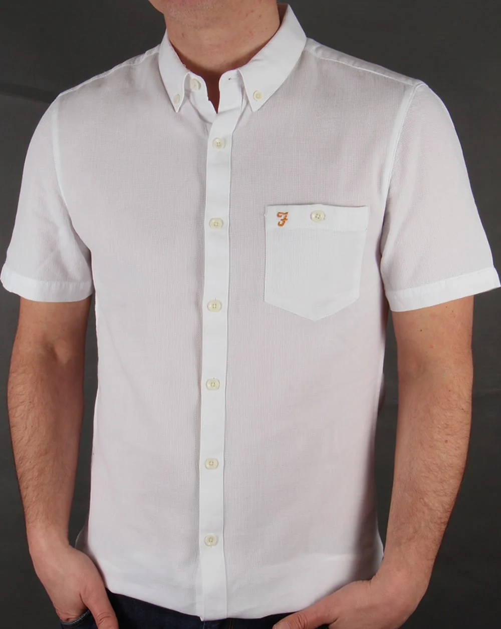 Farah Vintage Colbeck Short Sleeve Shirt White