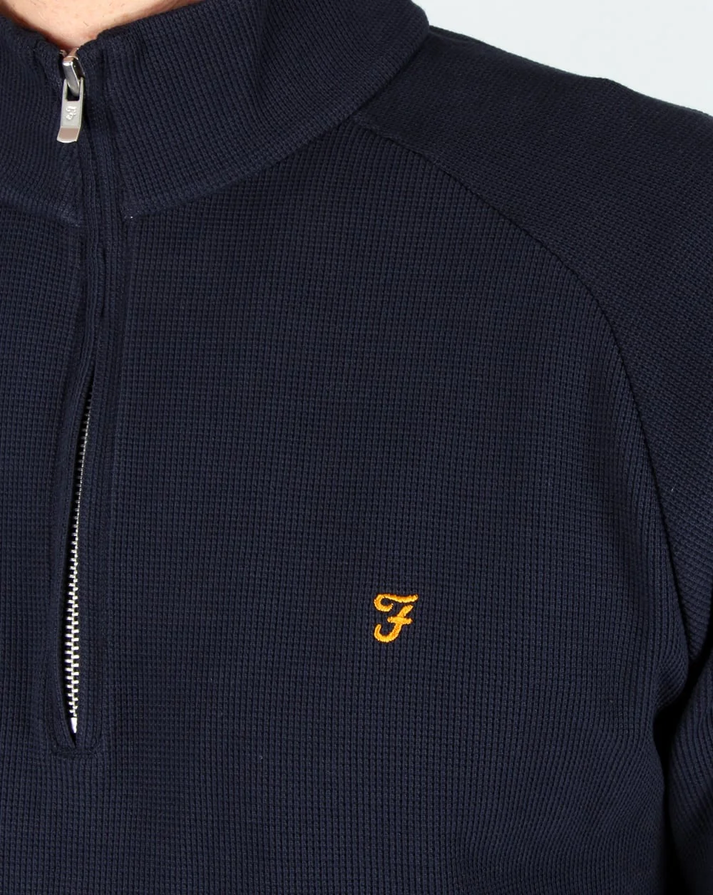 Farah Yves Quarter Zip Jacket True Navy - Image 2