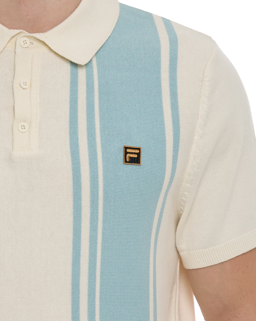 Fila Gold Buddy Knit Polo Off White/Sterling Blue - Image 4
