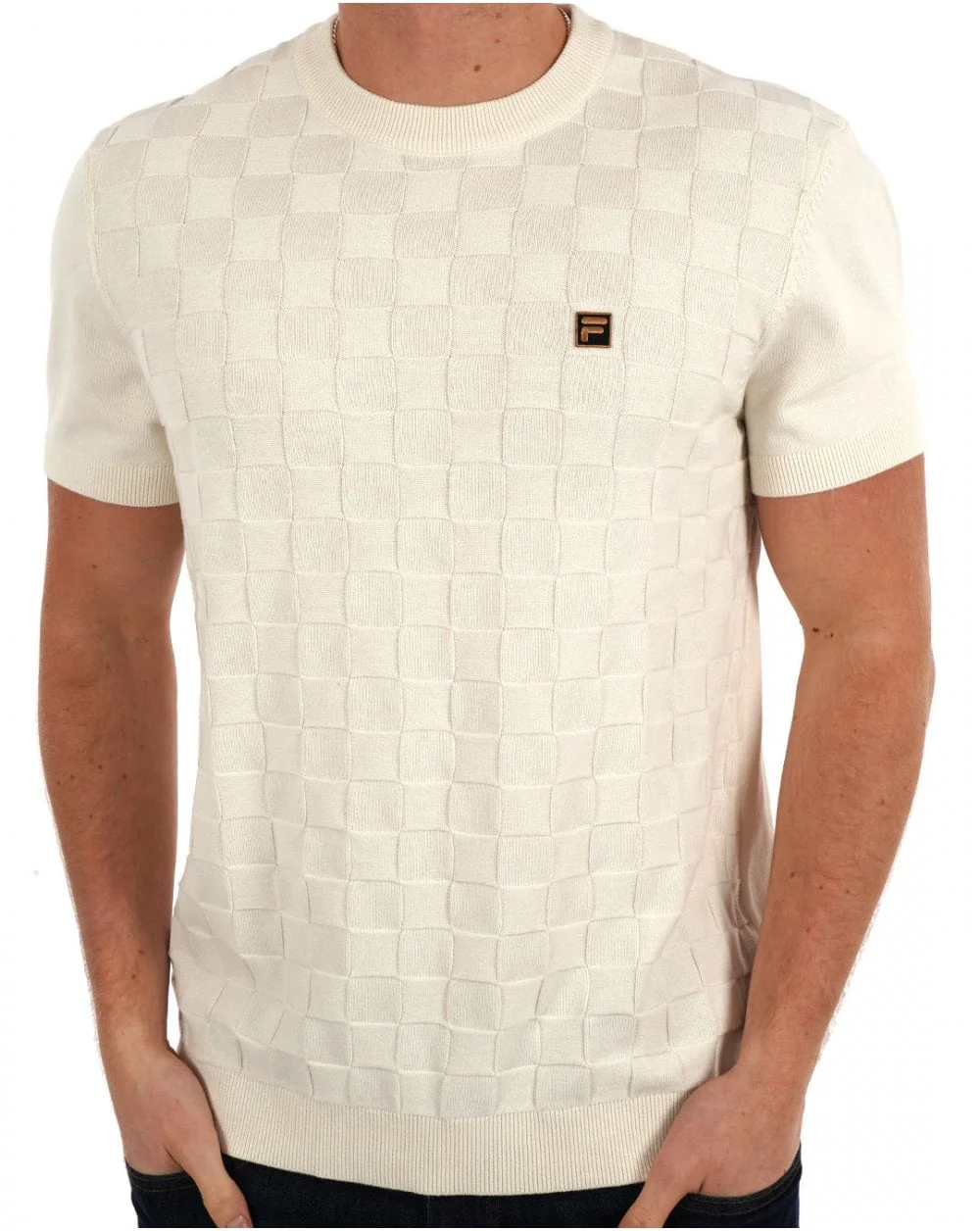 Fila Gold Campbell Square Knit Tee Off White - Image 2