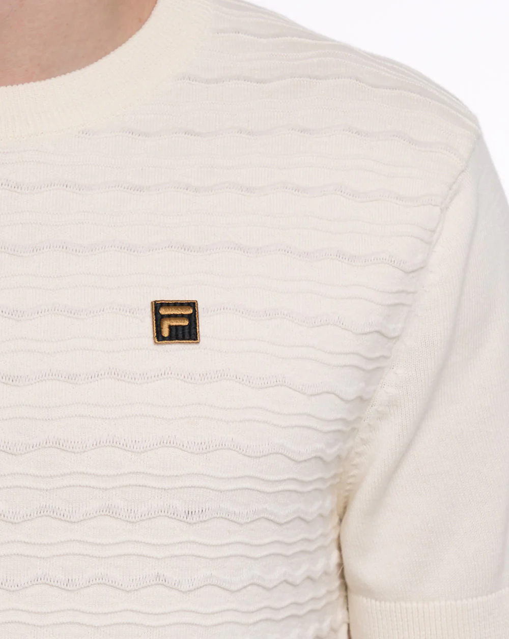 Fila Gold Don Knitted T Shirt Off White - Image 2