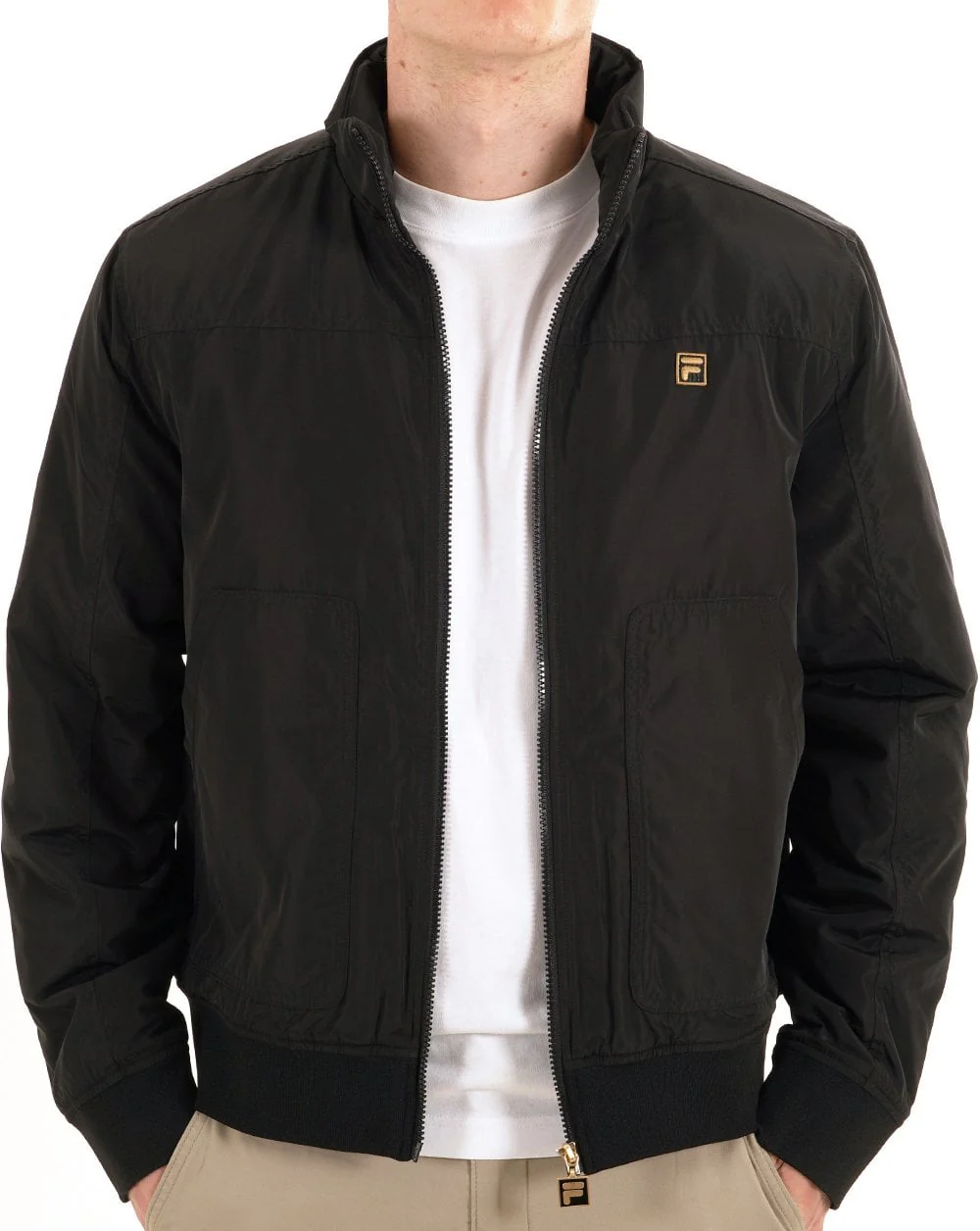 Fila Gold Etton Bomber Jacket Black - Image 3