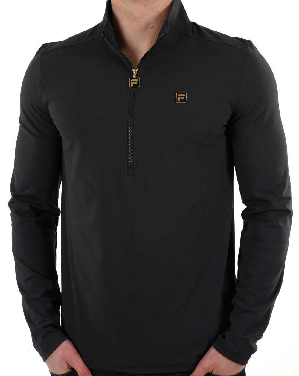 Fila Gold Half Zip Top Black - Image 2