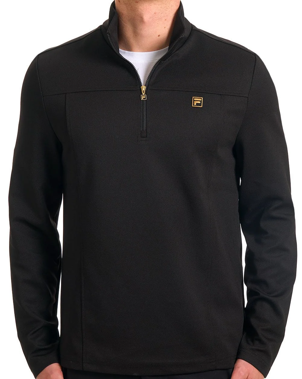 Fila Gold Hogan 1/4 Zip Top Black - Image 2