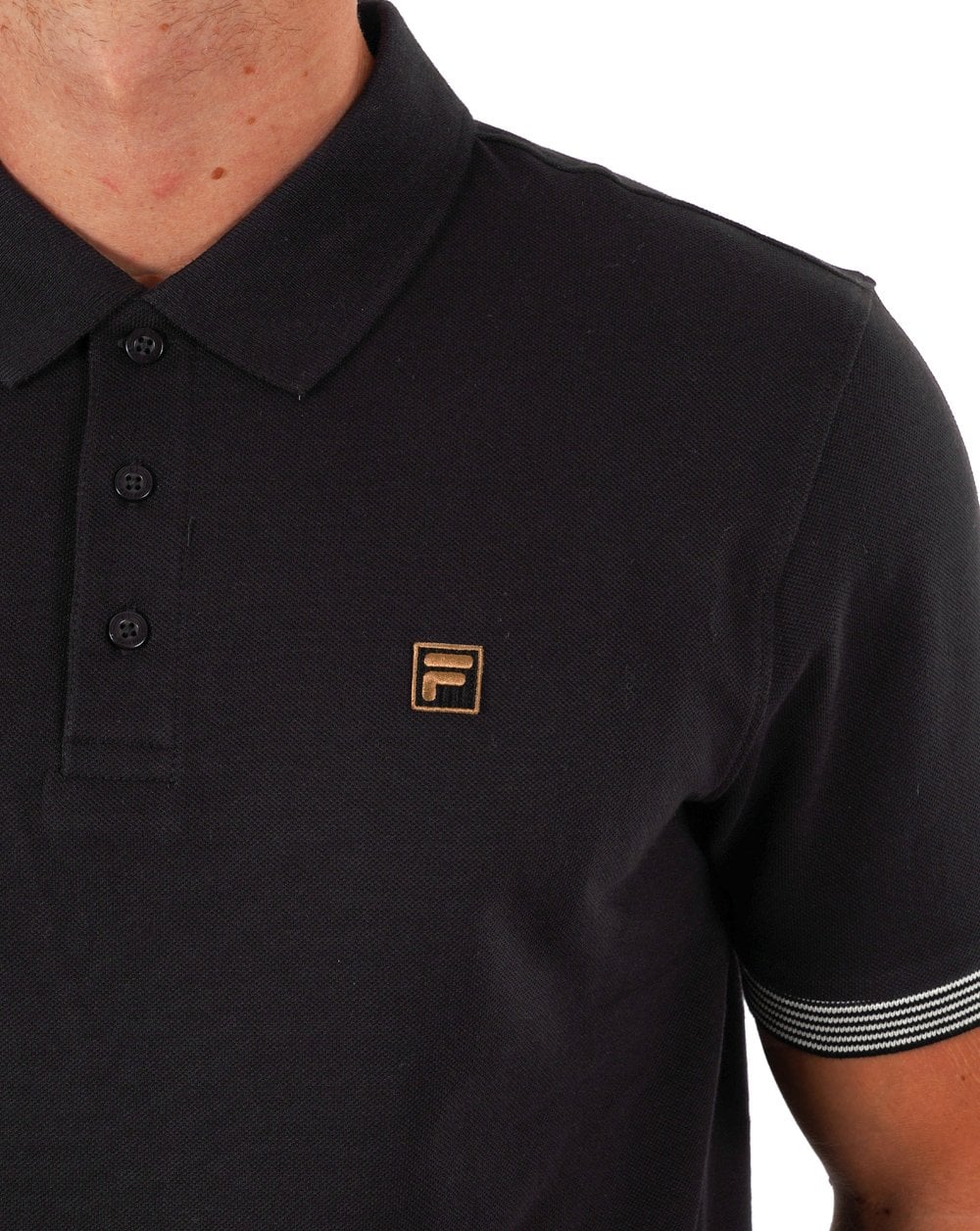Fila Gold Polo Shirt Black - Image 2