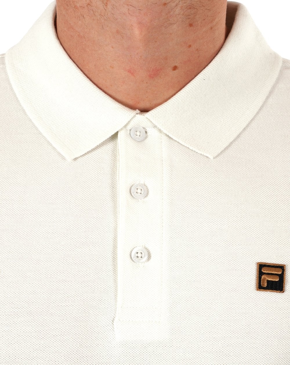 Fila Gold Polo Shirt Off White - Image 2