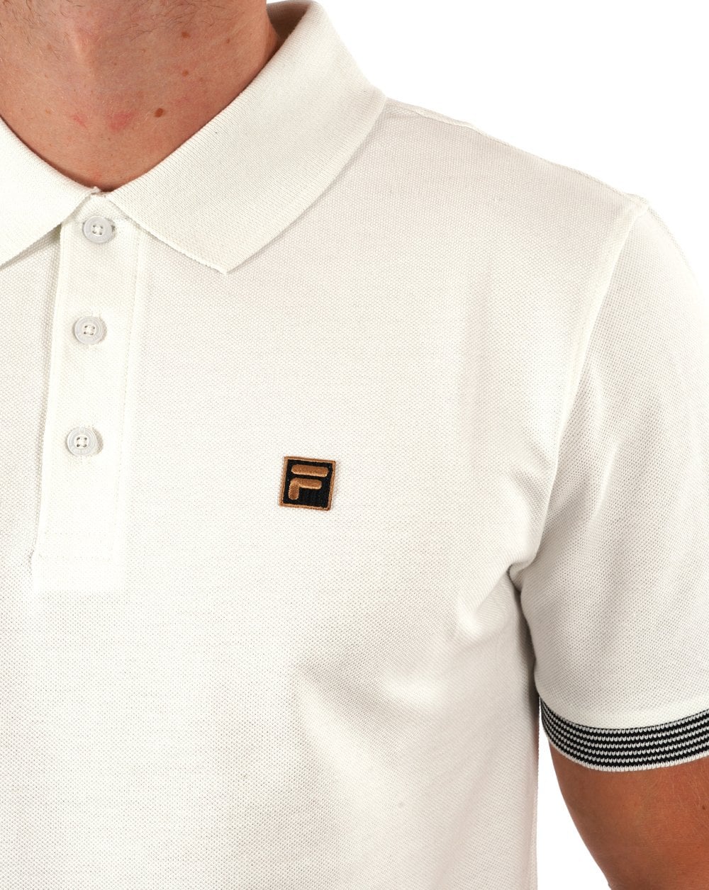 Fila Gold Polo Shirt Off White - Image 4