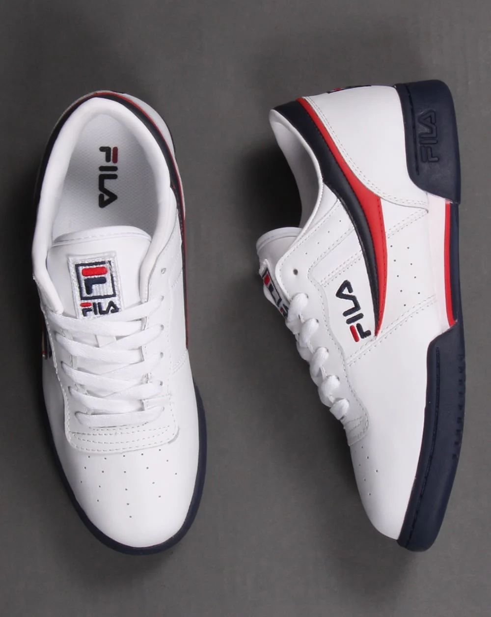 Fila Heritage Original Fitness Trainers White/Navy/Red - Image 2