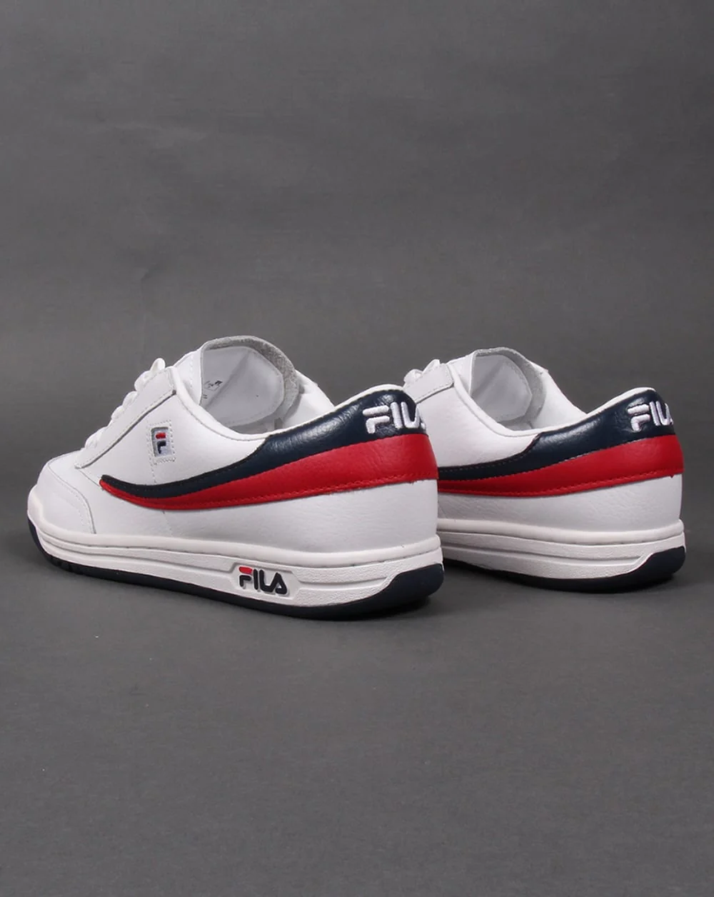 Fila Heritage Original Tennis Trainers White/Navy/Red - Image 3