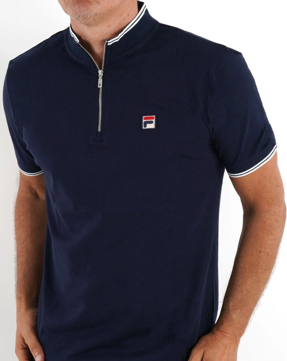 Fila Vintage 1/4 Zip Polo Navy - Image 4