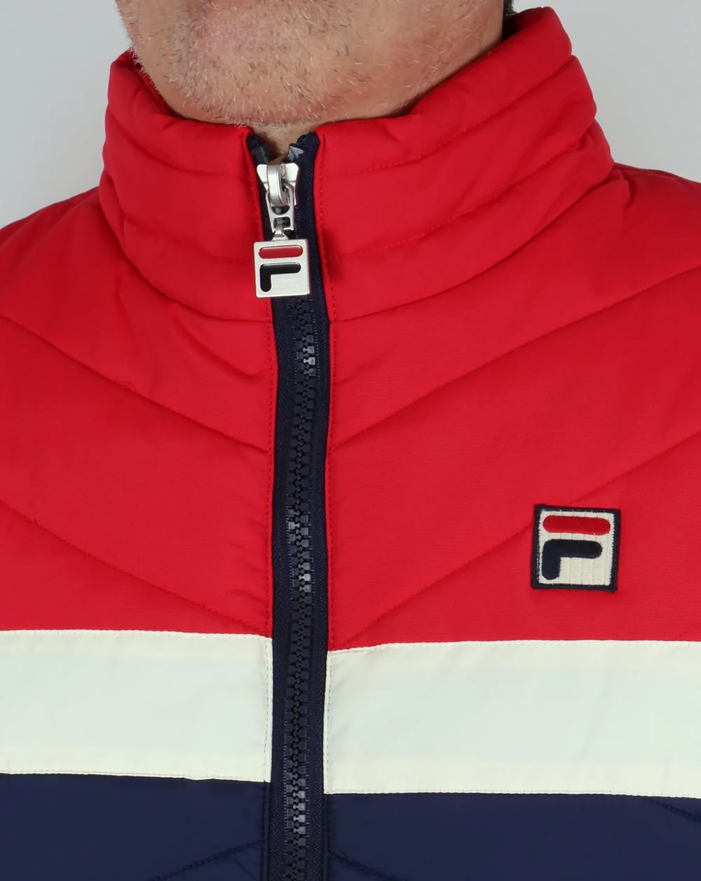 Fila Vintage 80s ski Jacket Navy/Gardenia/Red - Image 2