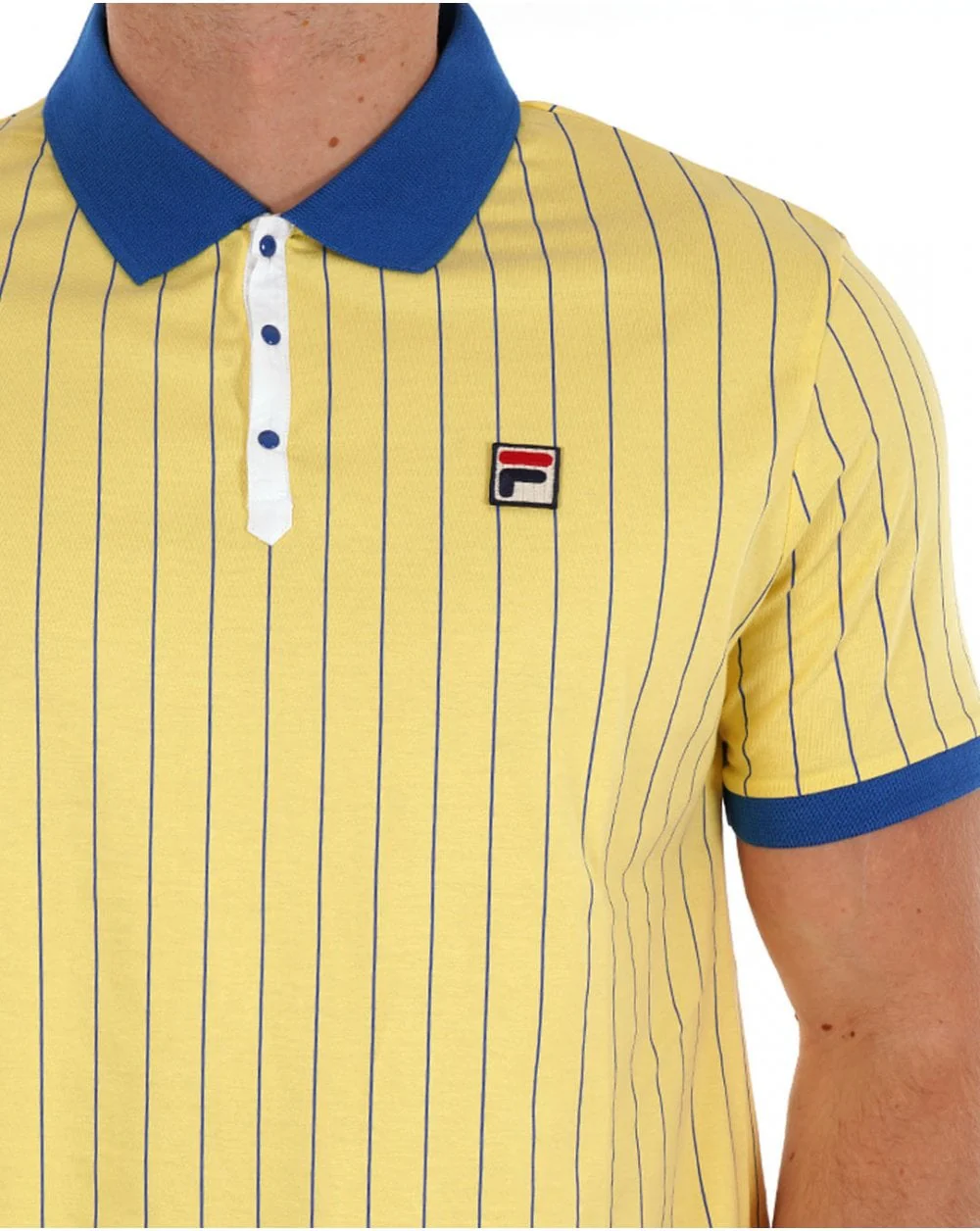 Fila Vintage BB1 Polo Shirt Light Yellow / Turkish Sea - Image 2
