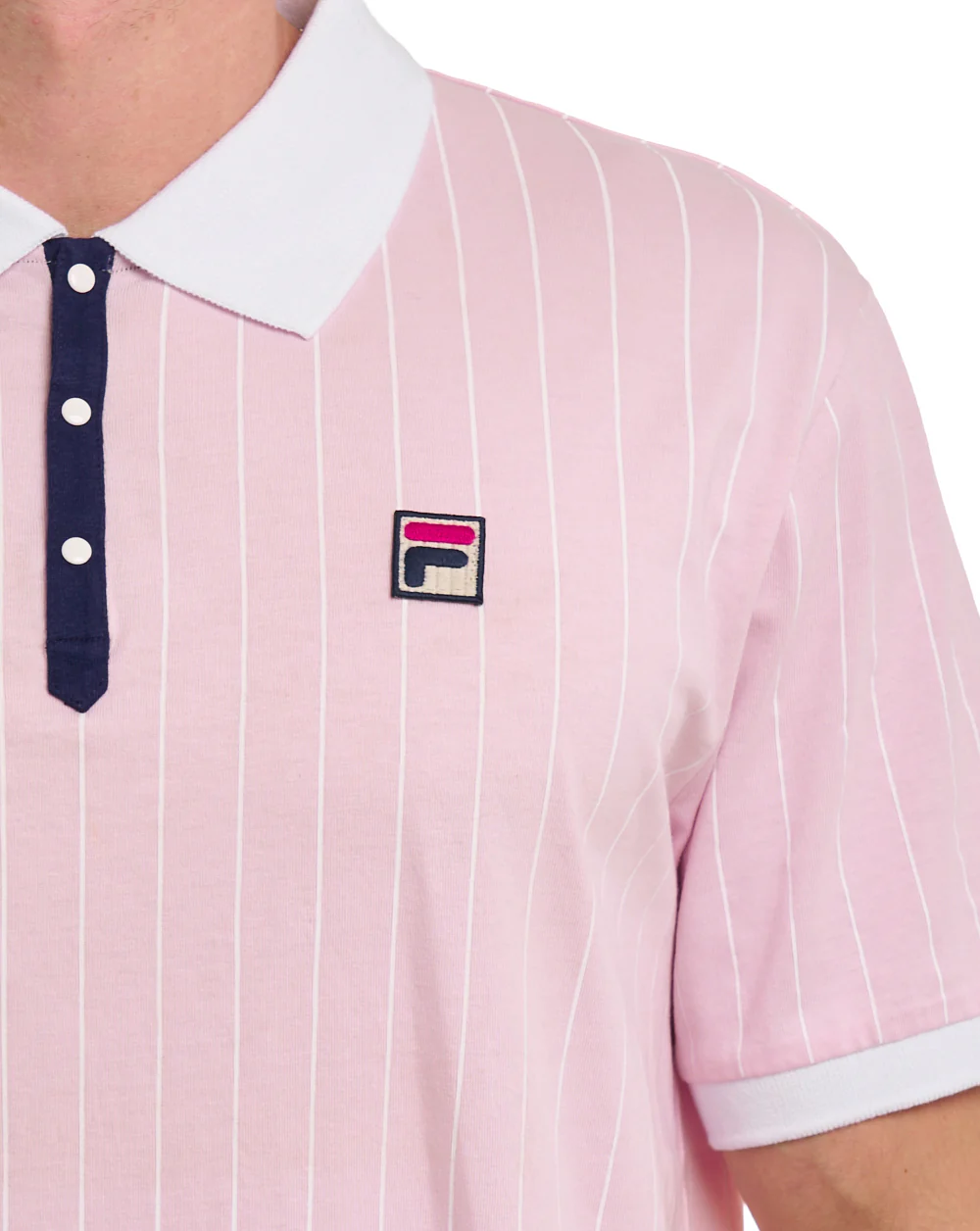 Fila Vintage BB1 Polo Shirt Soft Pink / White - Image 2