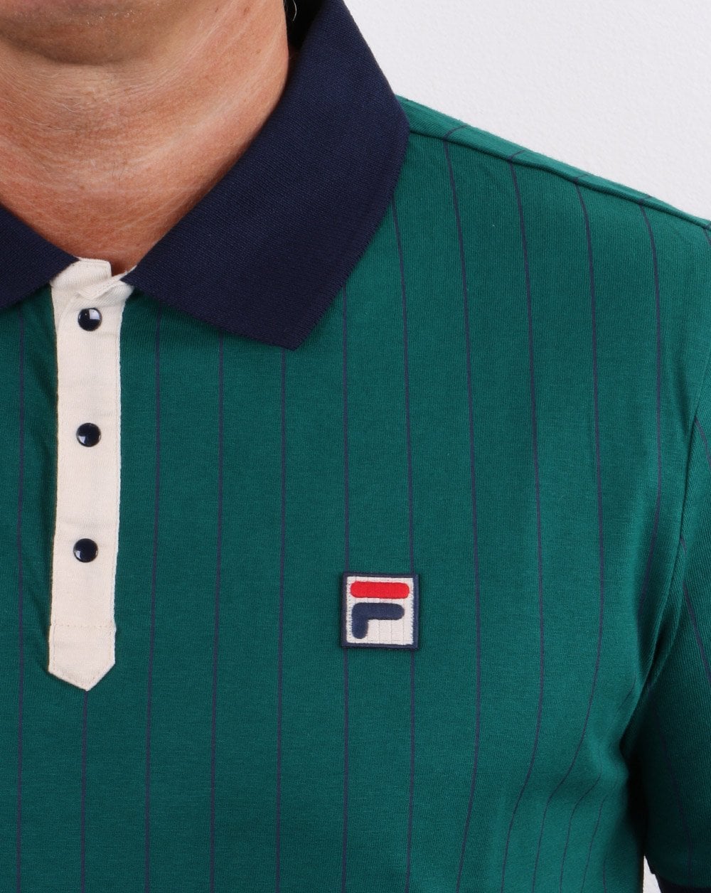 Fila Vintage Bb1 Polo Shirt Storm/Navy/Cream - Image 2