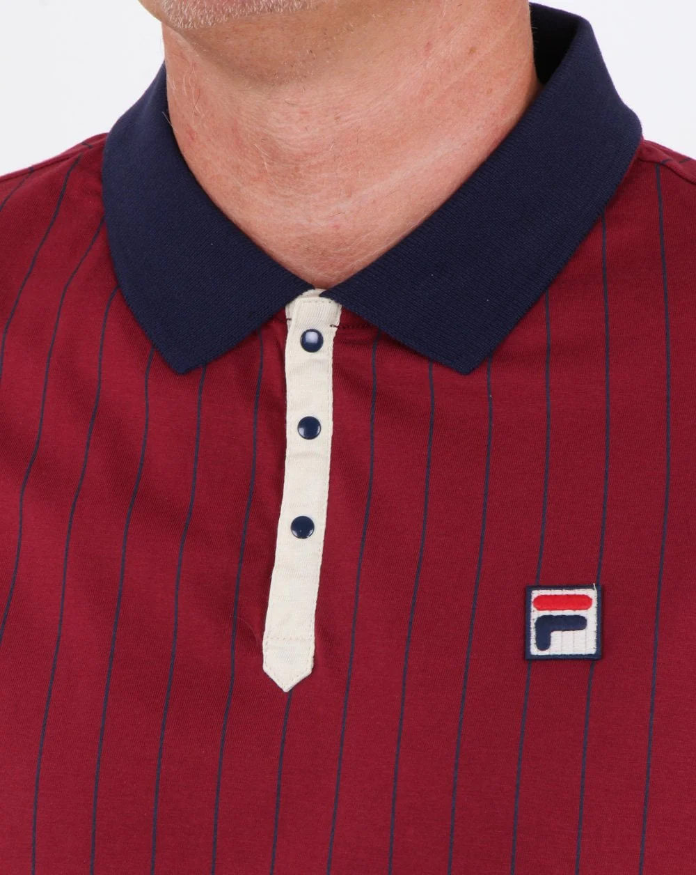 Fila Vintage Bb1 Polo Shirt Tibetan Red/Navy - Image 2