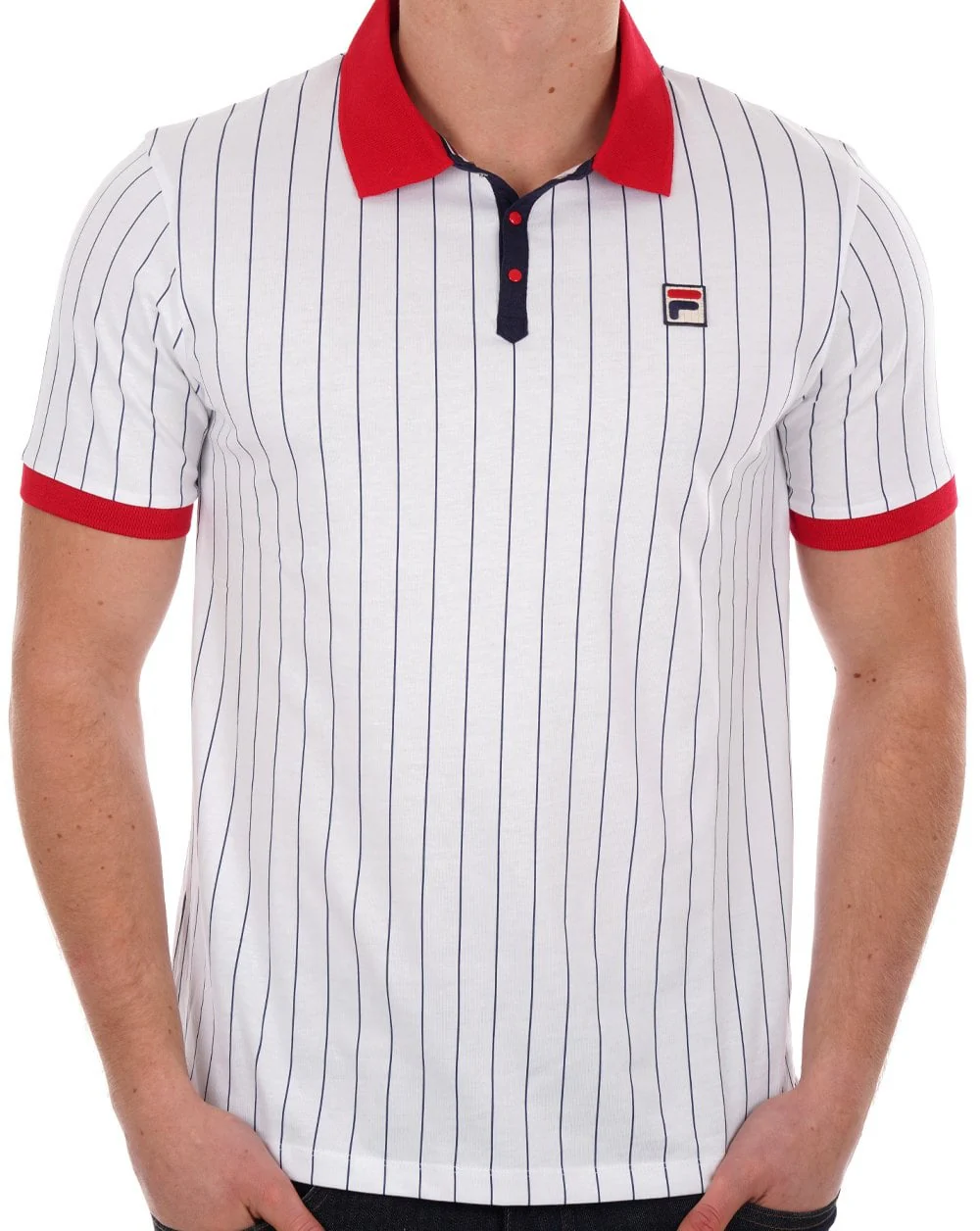 Fila Vintage BB1 Polo Shirt White/Red - Image 3