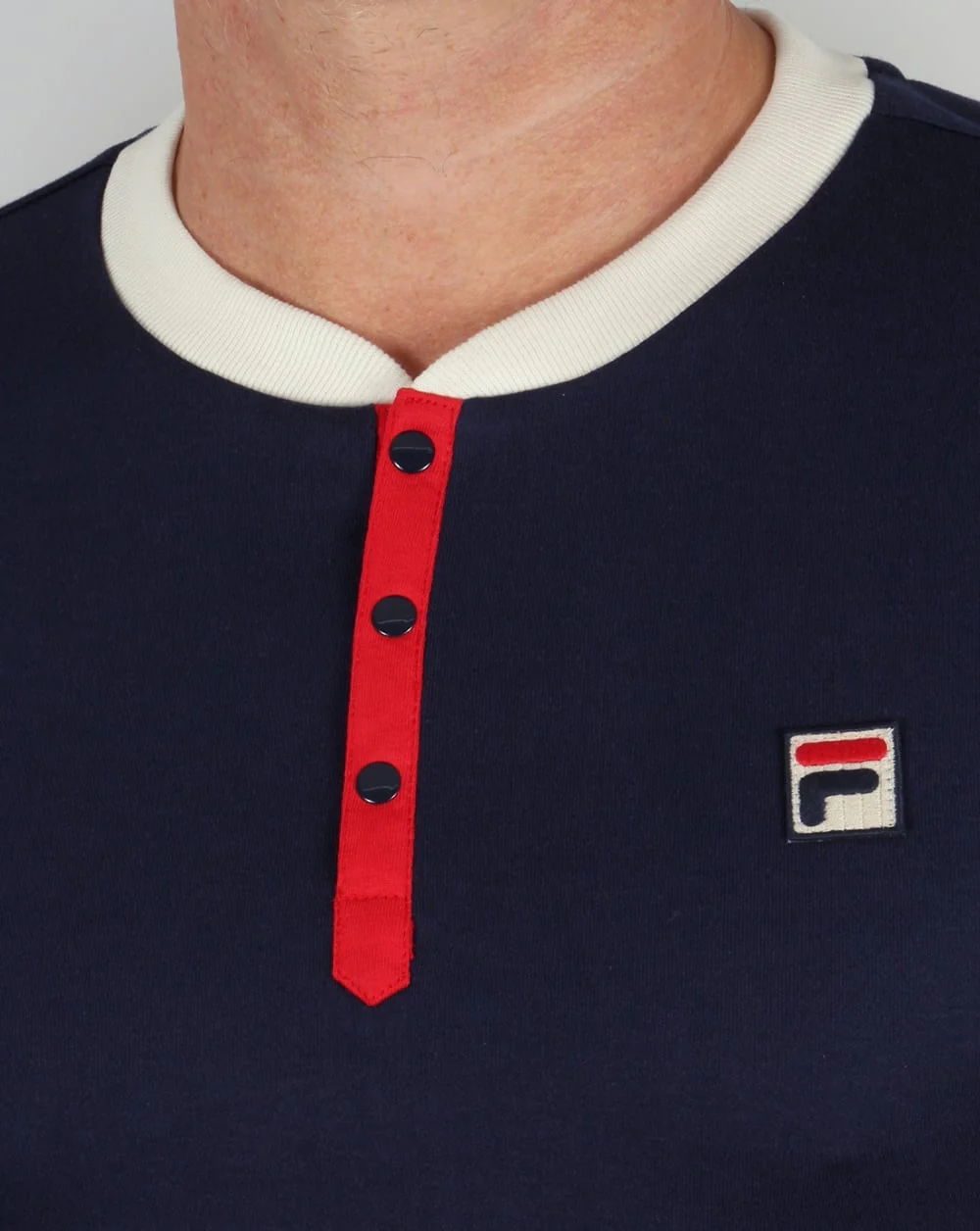 Fila Vintage Bertolucci Grandad T-shirt Navy - Image 2