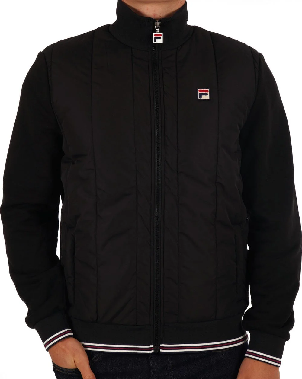 Fila Vintage Calum Puffer Jacket Black - Image 3