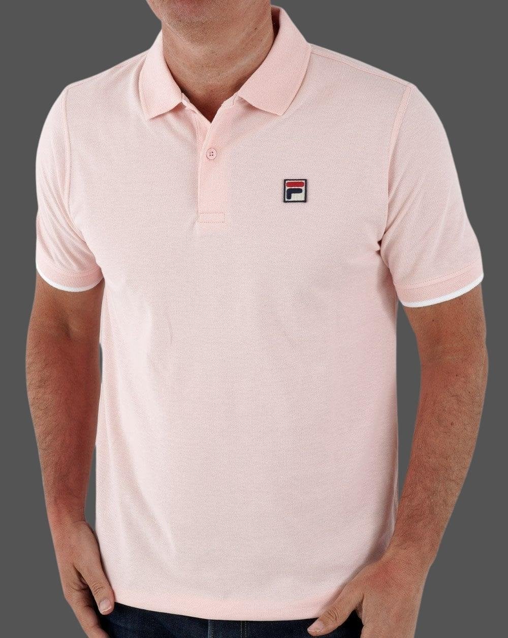 Fila Vintage Classic Polo Shirt Pink/White - Image 3
