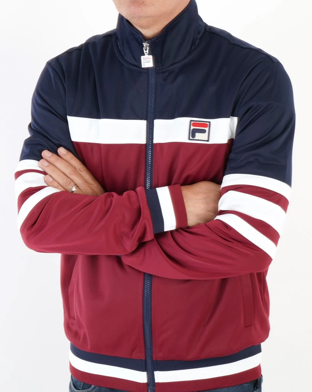 Fila Vintage Courto Track Top Claret/ Navy - Image 2