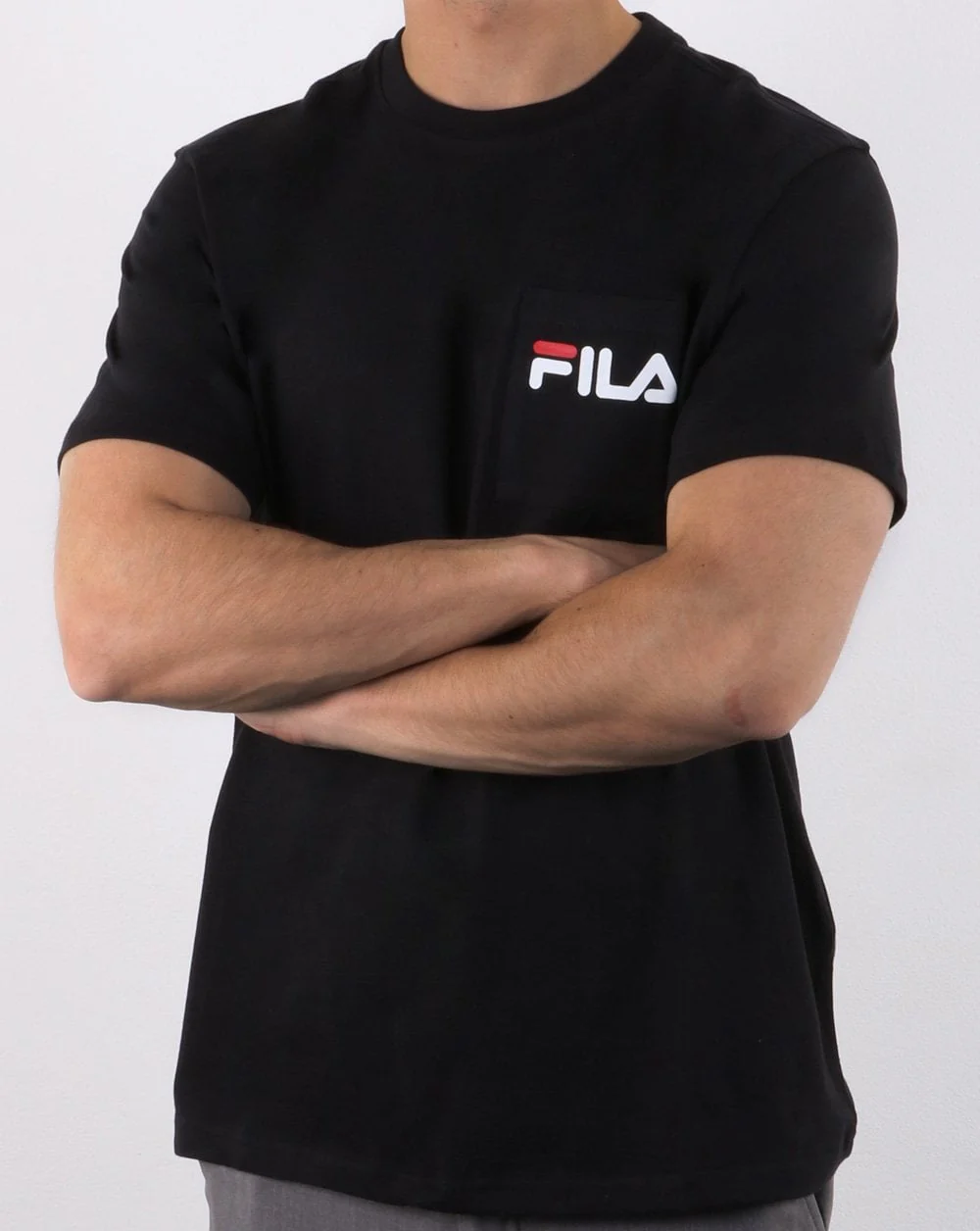 Fila Vintage Curtis Pocket T Shirt Black - Image 3