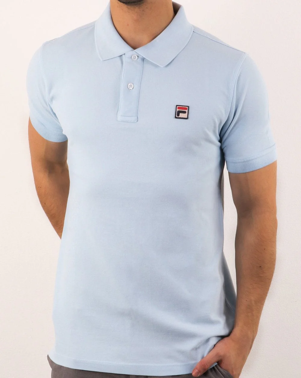 Fila Vintage Dante Polo Shirt Soft Sky - Image 2