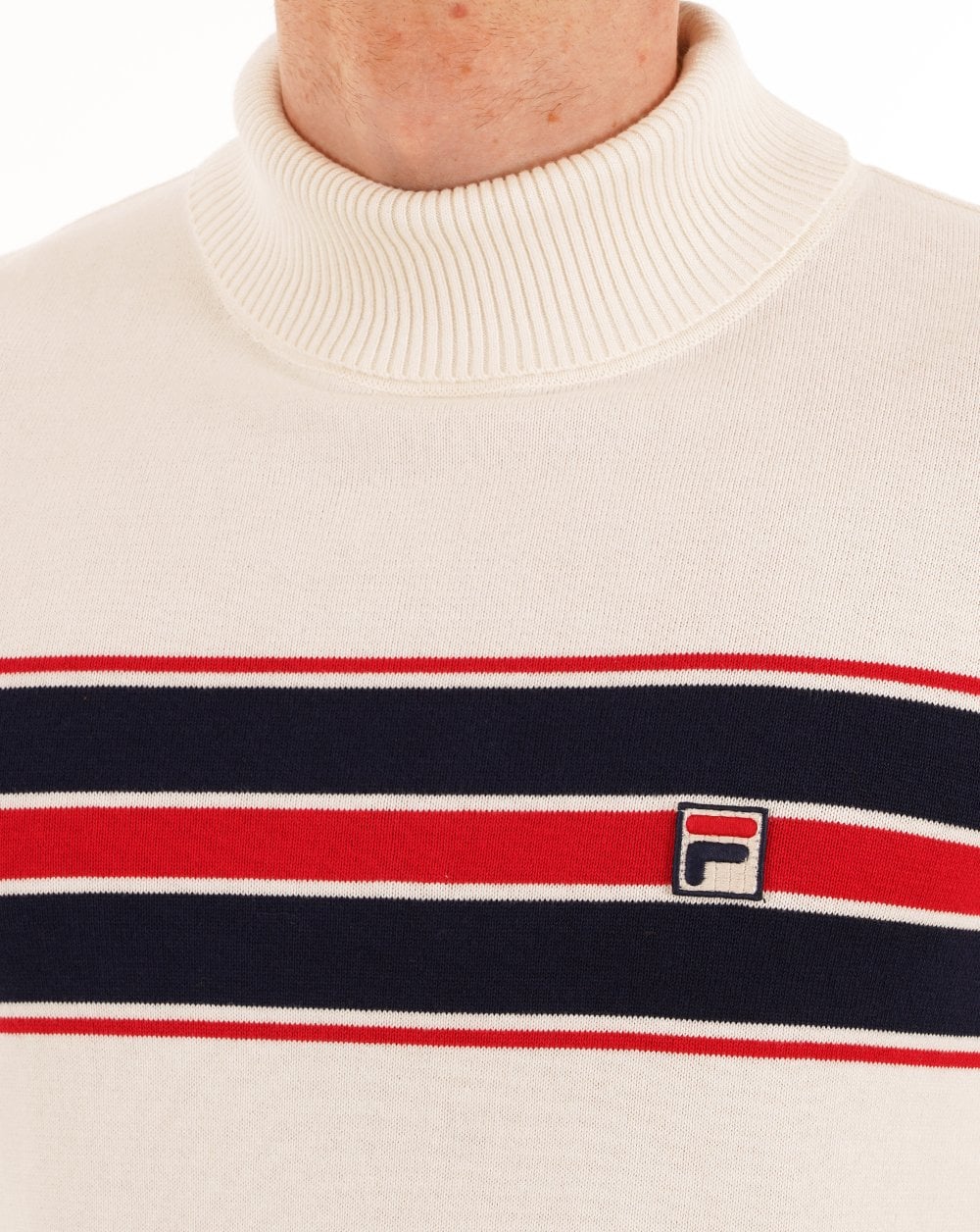 Fila Vintage Chest Stripe Roll Neck Knit - Image 3