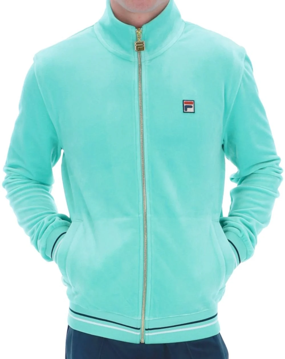 Fila Vintage Falken Velour Track Top Aruba Blue