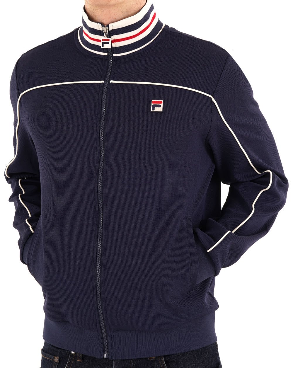 Fila Vintage Federico Track Top Navy - Image 4