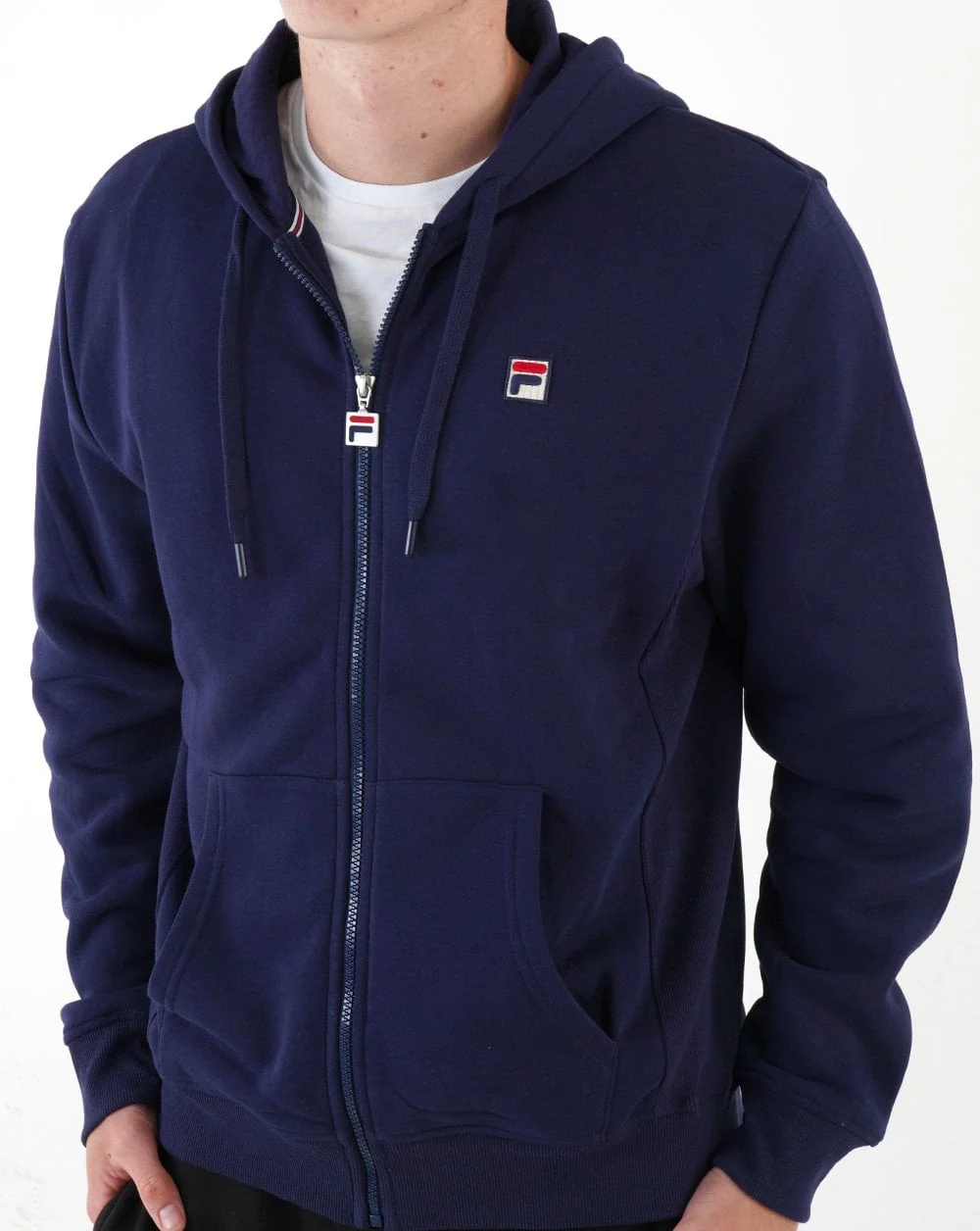 Fila Vintage Lucian Full Zip Hoodie Navy - Image 3