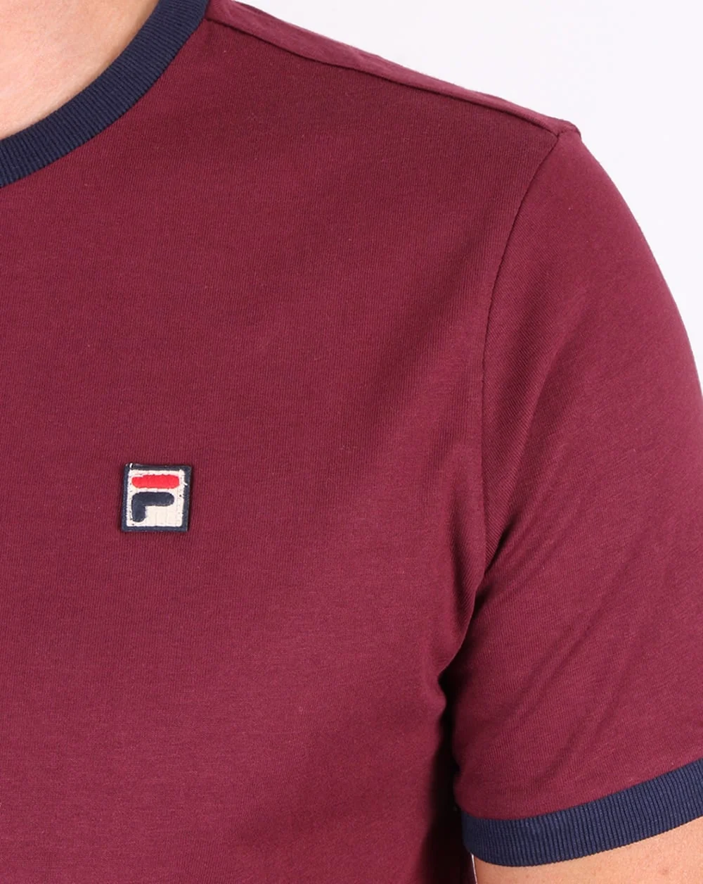 Fila Vintage Marconi T-shirt Burgundy - Image 2