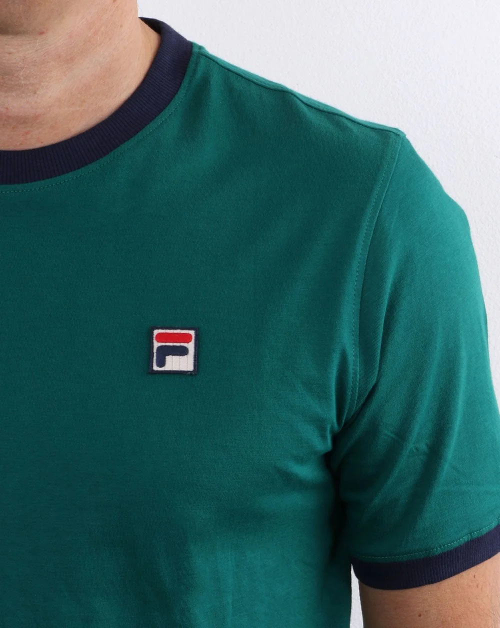 Fila Vintage Marconi T Shirt Green/Navy - Image 2
