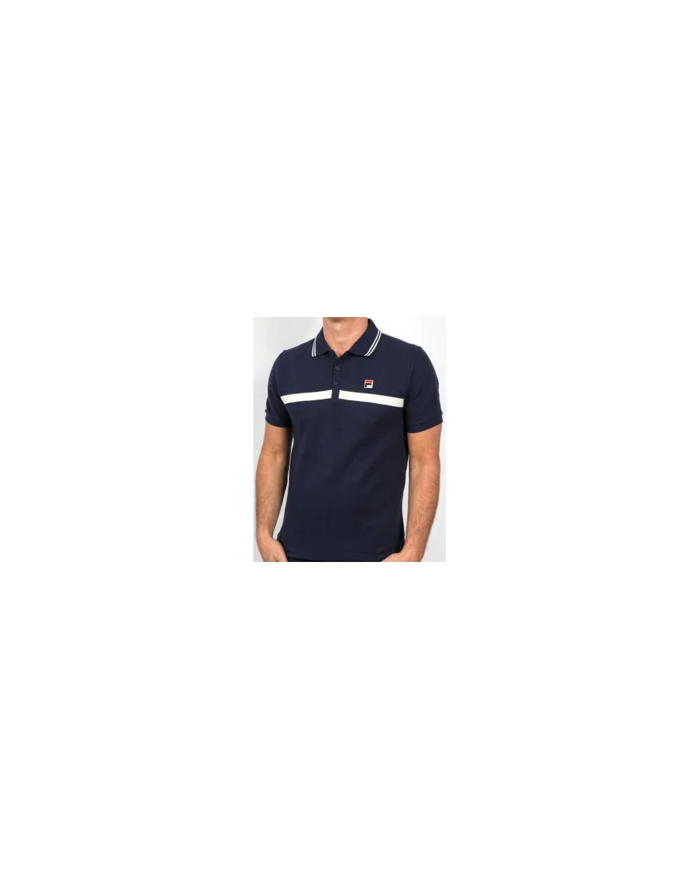 Fila Vintage Match & Castello Polo Shirt Twin Pack White/Navy - Image 3