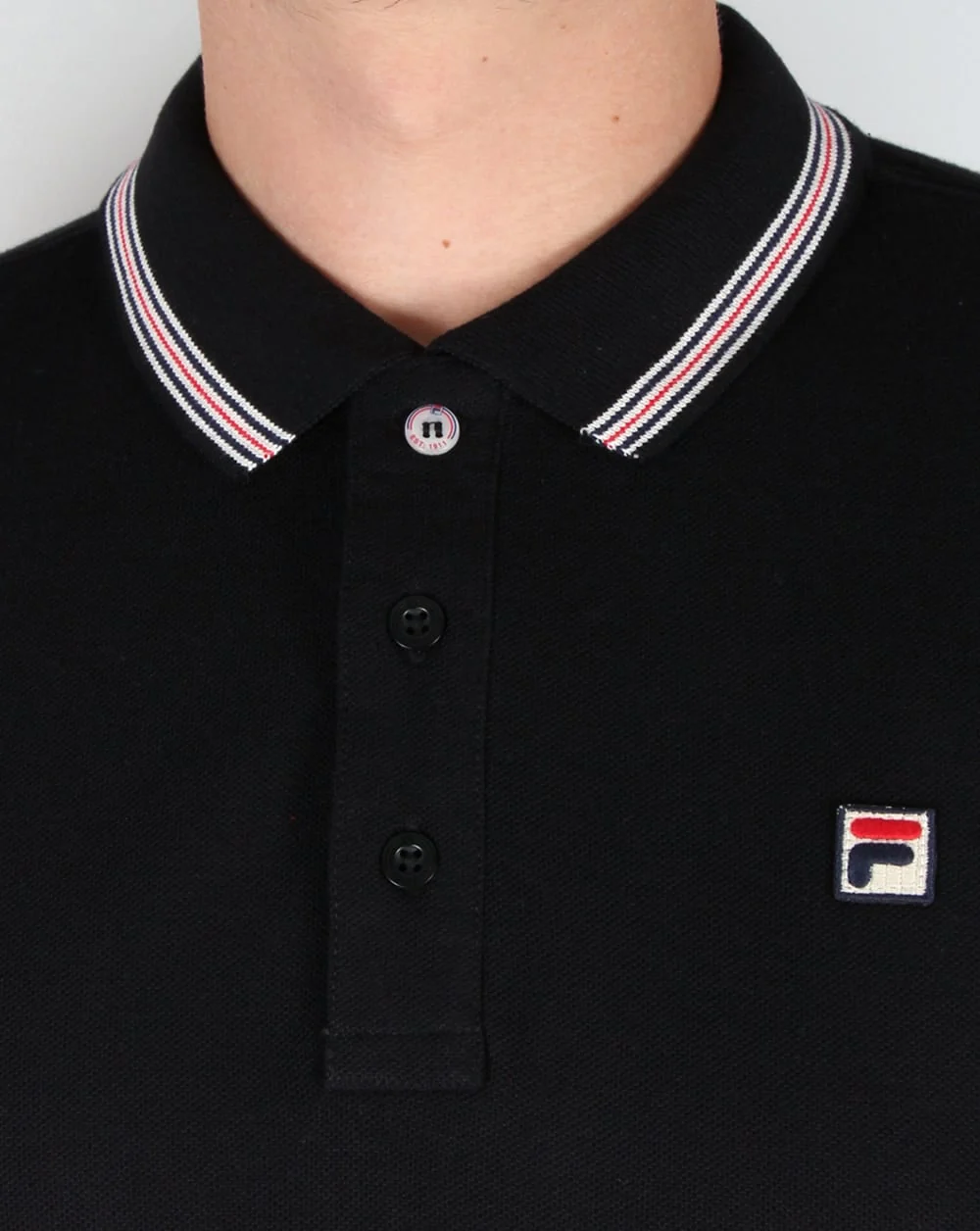 Fila Vintage Matcho 3 Polo Shirt Black - Image 2