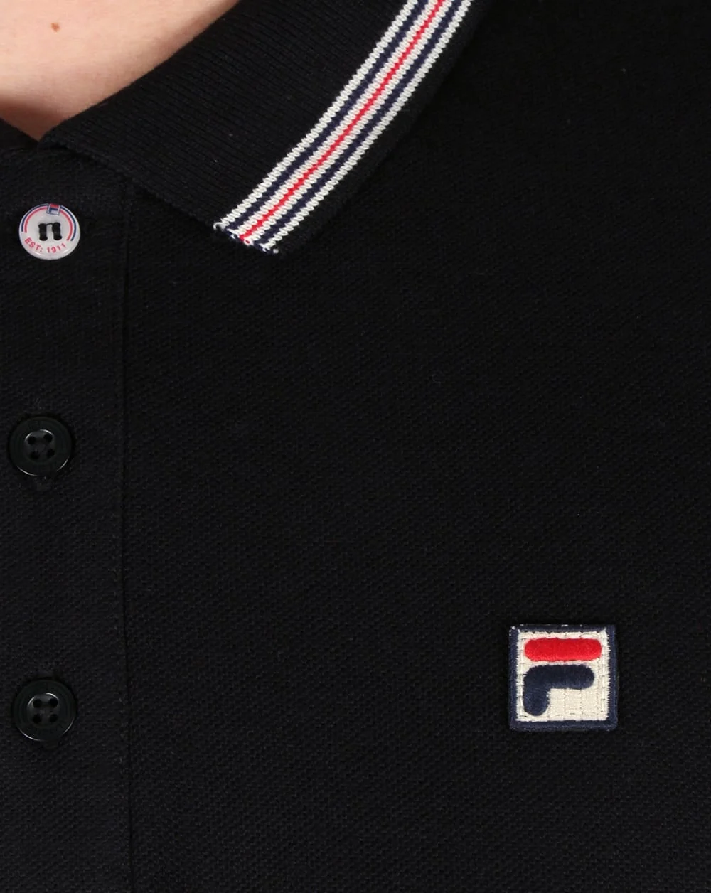 Fila Vintage Matcho 3 Polo Shirt Black - Image 3