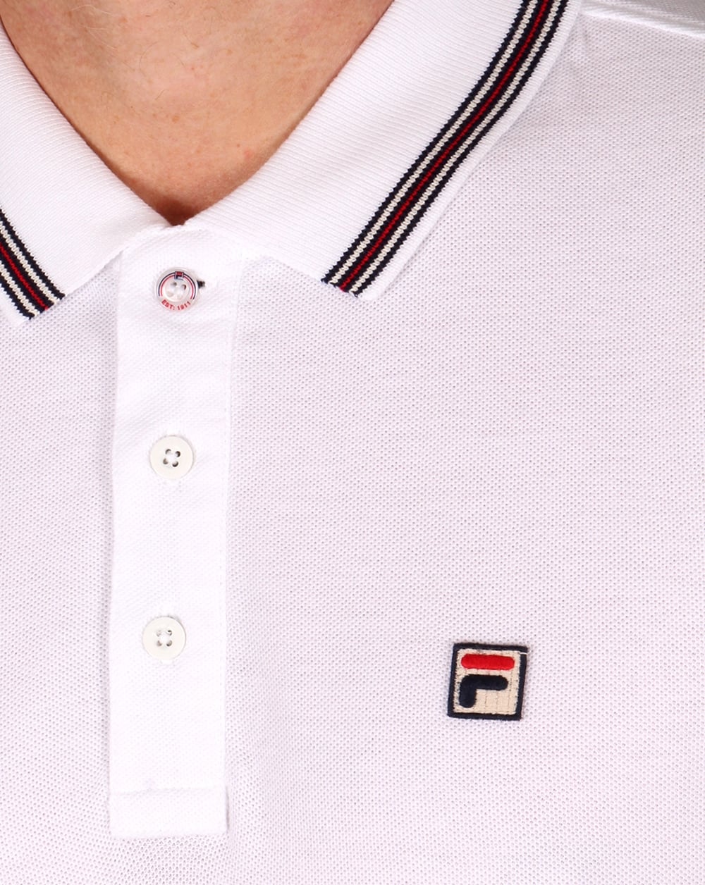 Fila Vintage Matcho 4 Polo Shirt White - Image 2