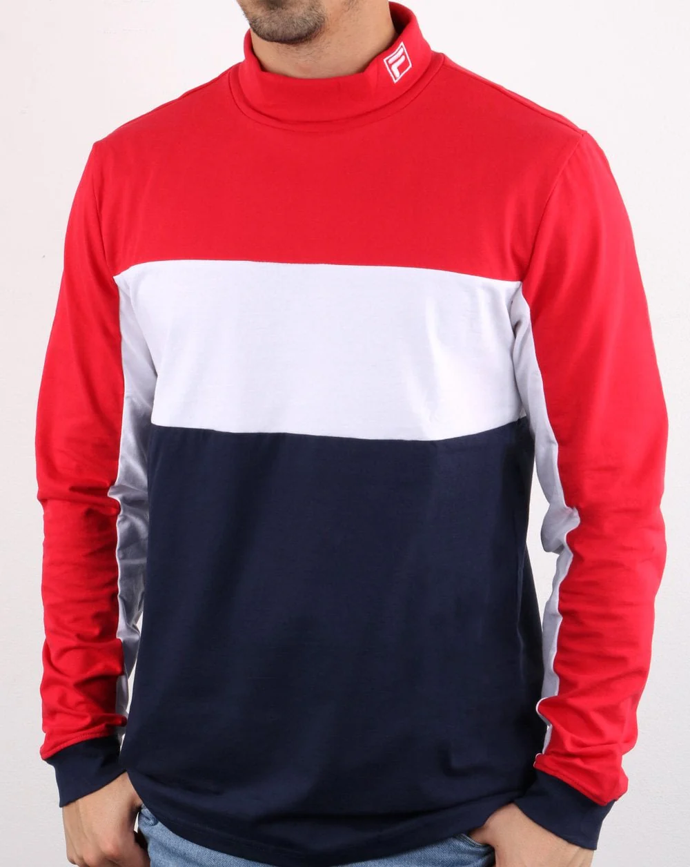 Fila Vintage Matteo High Neck T Shirt Red