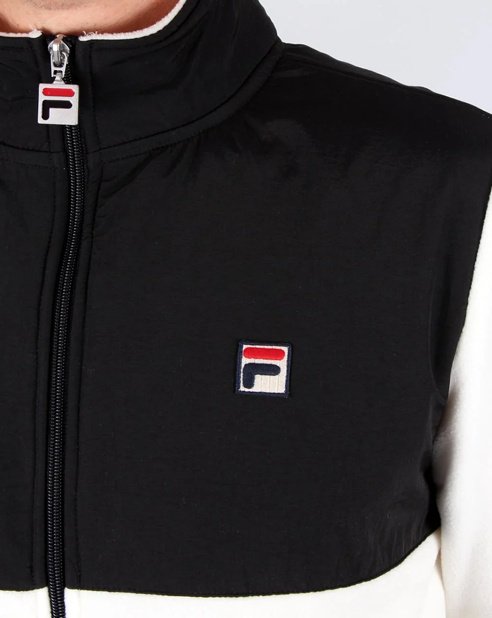 Fila Vintage Meran Microfleece Track Top Gardenia/Black - Image 2