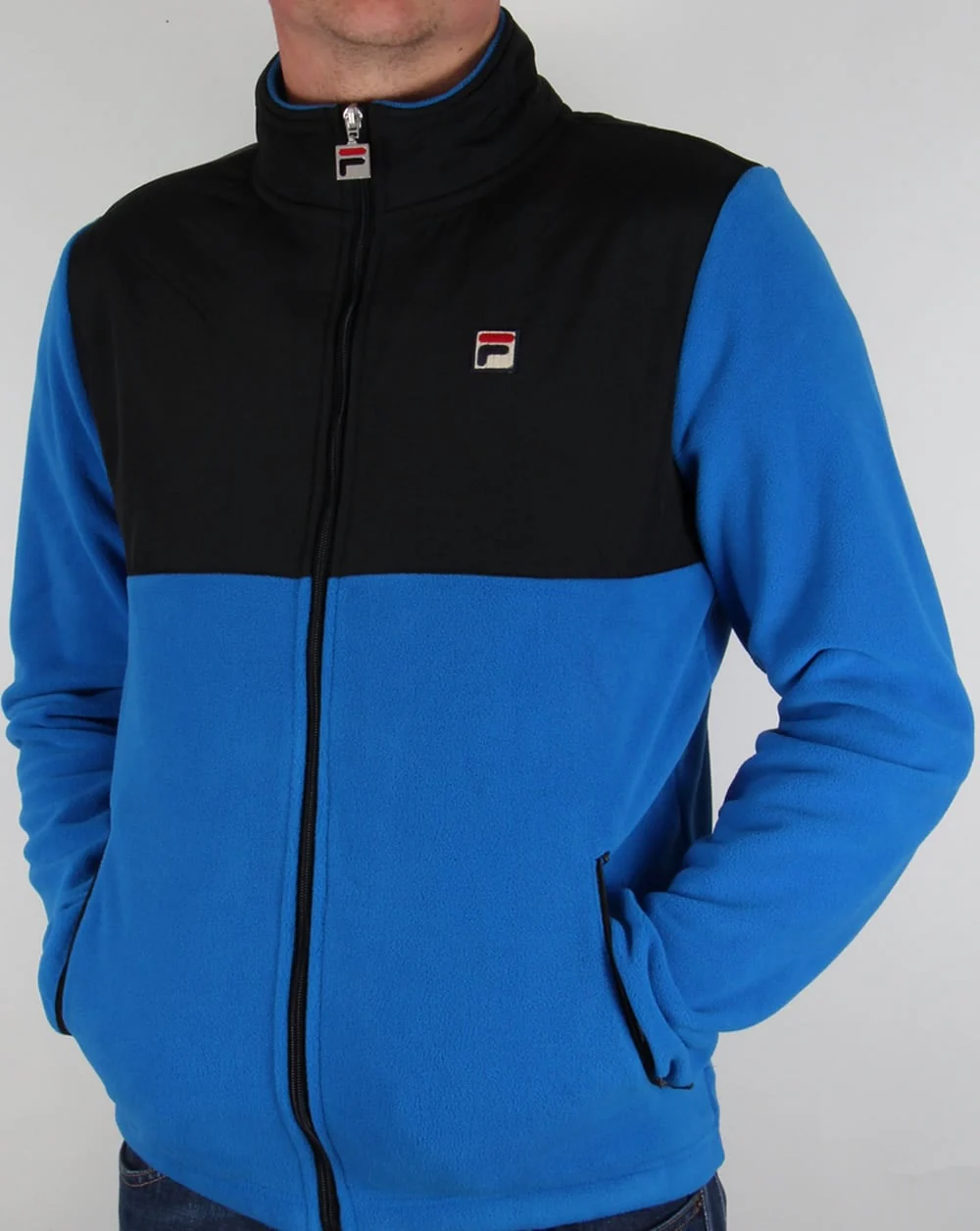 Fila Vintage Meran Microfleece Track Top Ski Blue/Black - Image 3