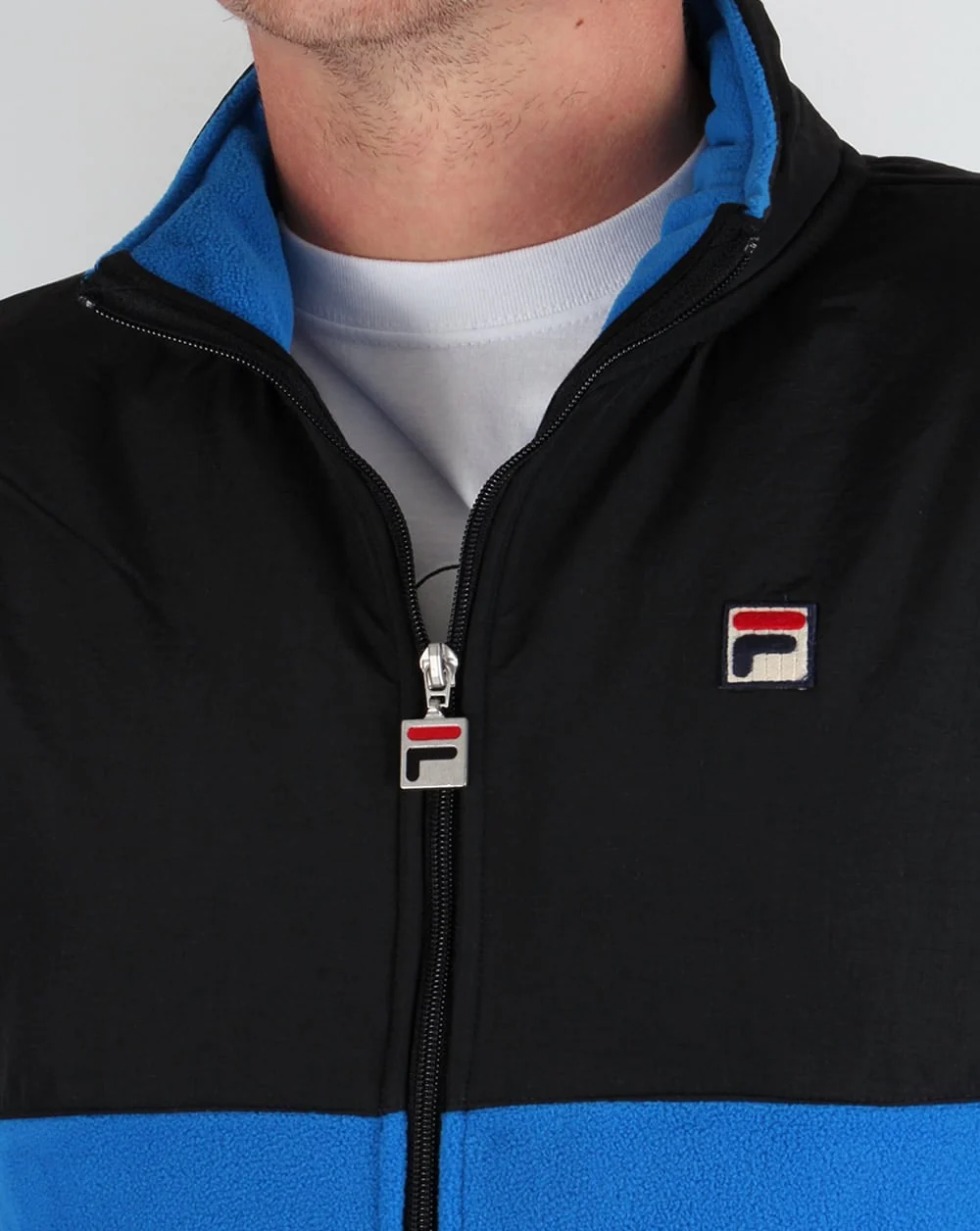 Fila Vintage Meran Microfleece Track Top Ski Blue/Black - Image 4