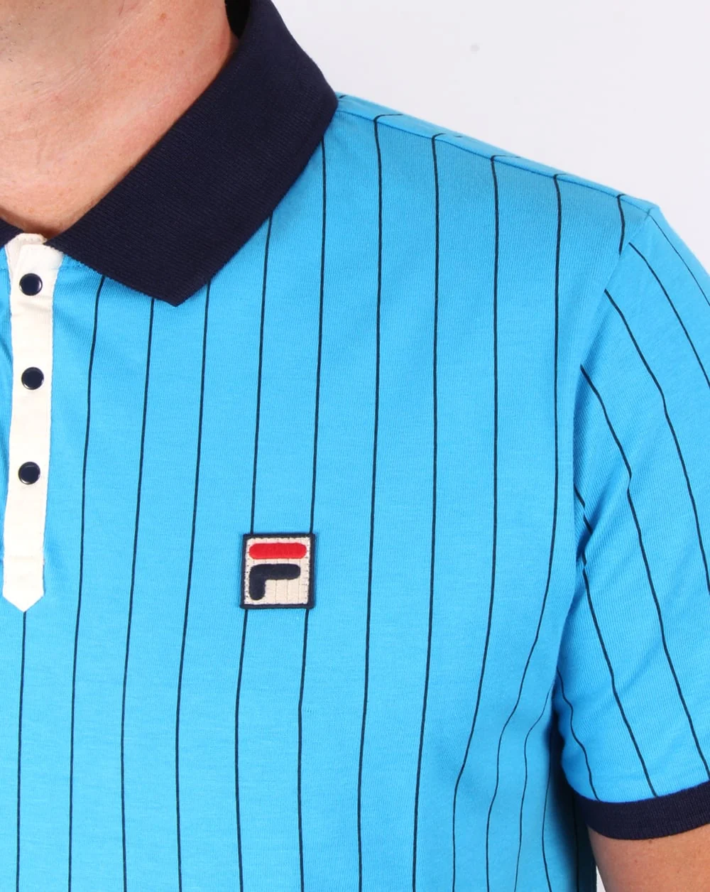 Fila Vintage Mk1 Settanta Polo Shirt Malibu Blue - Image 2